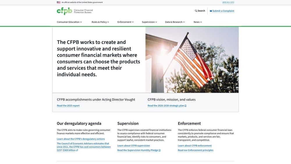 Screenshot of CFPB Debt-to-Income Calculator website