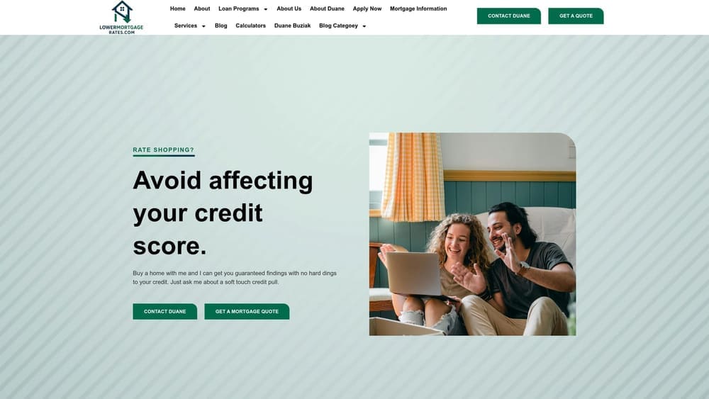 Screenshot of LowerMortgageRates.com website